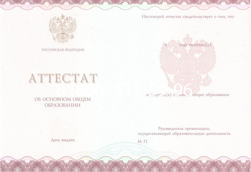 Купить Аттестат за 9 класс 2014-2024 года в Рубцовске