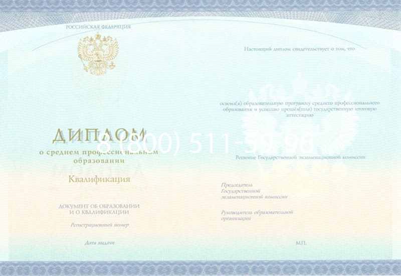 Купить Диплом о среднем образовании (Спецбланк) 2014-2024 года в Рубцовске